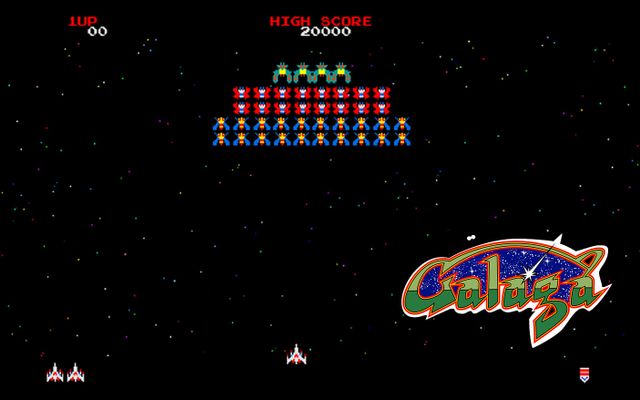 Screenshot of Galaga game
